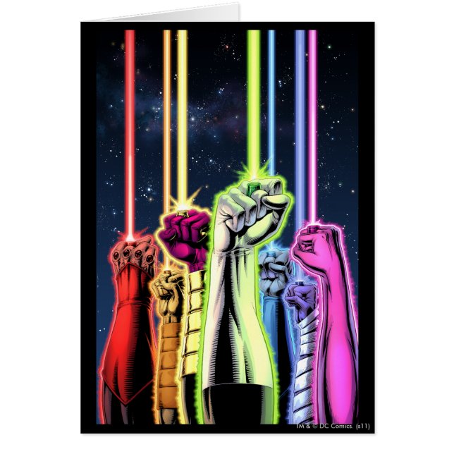 Cartão Mãos no ar com anéis - Cor (Frente)