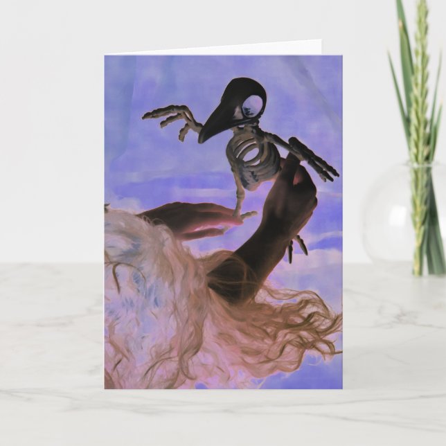 Cartão Mãos "Nunca Mais", Cabelo Louco, Esqueleto De Páss (Frente)