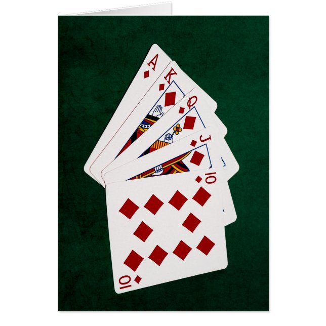 Cartão Mãos-Poker - Royal Flush - Traje de Ouros (Frente)