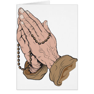 Cartão Mãos Praying com miçanga