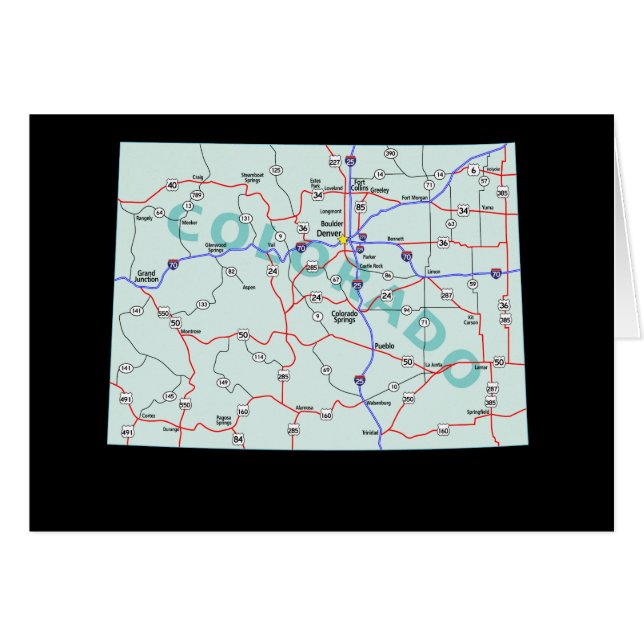Cartão Map do Colorado (Frente Horizontal)