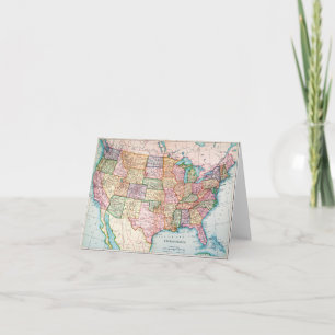 Cartão Map: United States, 1905