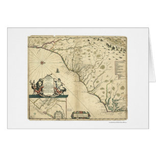 Cartão Mapa 1650 do país de Carolina
