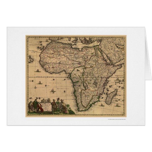 Cartão Mapa 1688 de África (Frente Horizontal)