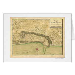 Cartão Mapa 1721 do Fortification de Biloxi Mississippi