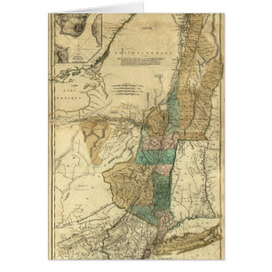 Cartão mapa 1776 de New York, de New-jersey e de Quebeque