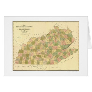 Cartão Mapa 1839 da estrada de ferro de Kentucky & de