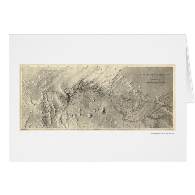 Cartão Mapa 1858 do Rio Colorado (Frente Horizontal)