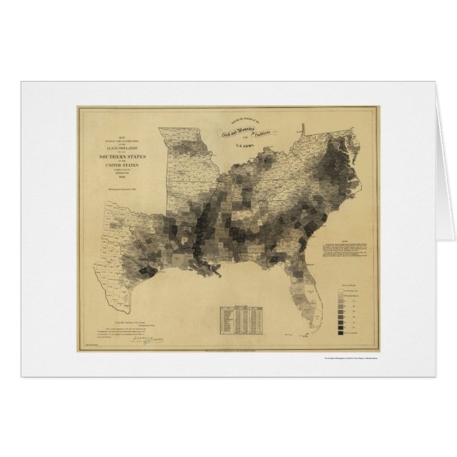 Cartão Mapa 1861 da população do escravo (Frente Horizontal)