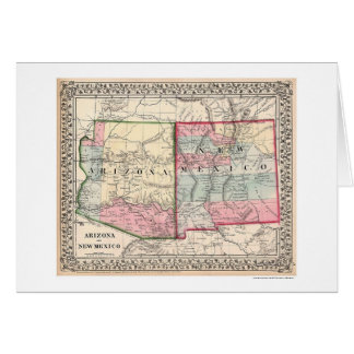 Cartão Mapa 1867 de New mexico da arizona