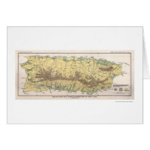 Cartão Mapa 1899 da colheita de Puerto Rico