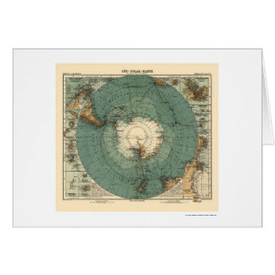 Cartão Mapa 1912 da Antártica