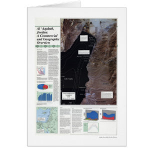 Cartão Mapa 1993 de Al Aqabah Jordão