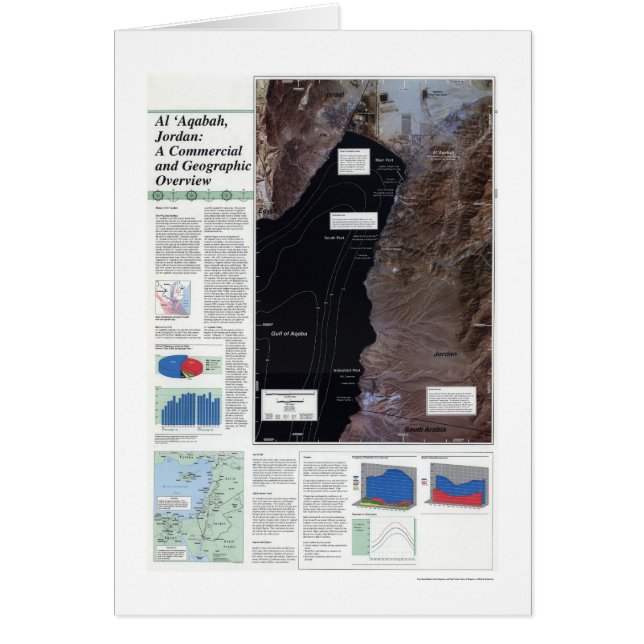Cartão Mapa 1993 de Al Aqabah Jordão (Frente)