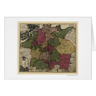 Cartão Mapa adiantado 1710 de Alemanha