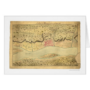 Cartão Mapa adiantado 1758 de Albany New York