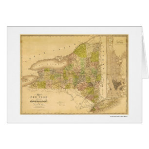 Cartão Mapa adiantado 1839 dos Estados de Nova Iorque