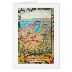 Cartão Mapa Aéreo do Condado de Clara, Papais noeis