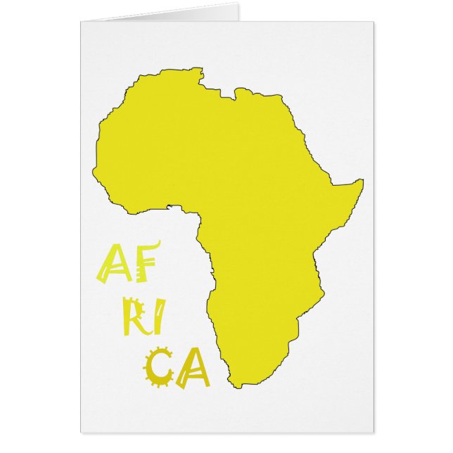 Cartão Mapa Africano Amarelo Funky (Frente)