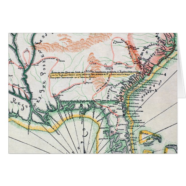 Cartão Mapa: America do Norte, 1742 (Frente horizontal)