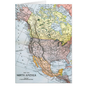 CARTÃO MAPA: AMERICA DO NORTE, 1890