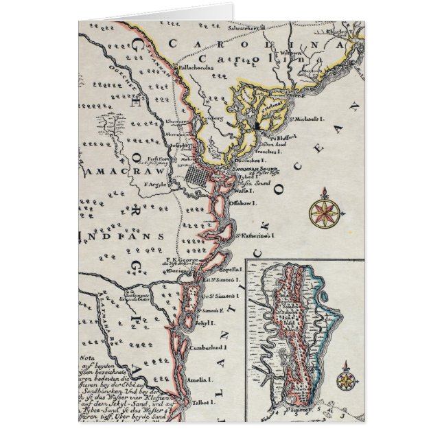 Cartão Mapa: America do Norte, C1700 (Frente)