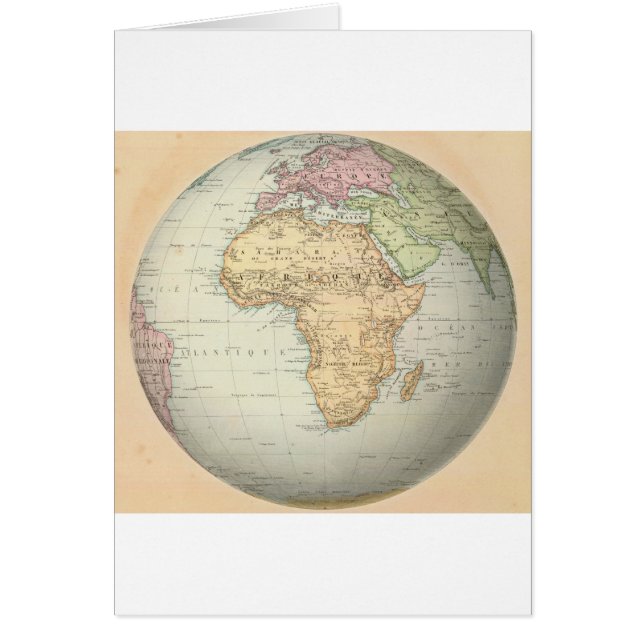 Cartão Mapa antigo de África (Frente)