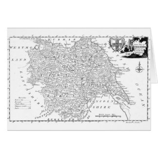 Cartão Mapa antigo de Yorkshire 1786