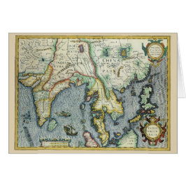 Cartão Mapa antigo do Sudeste Asiático por Mercator / Hon