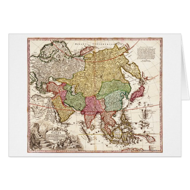 Cartão Mapa AsiáticoPanorâmicoÁsia 6 (Frente Horizontal)