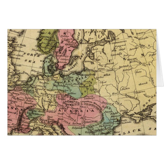 Cartão Mapa Atlas Colorido da Europa 2 (Frente Horizontal)