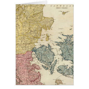 Cartão Mapa Atlas da Dinamarca