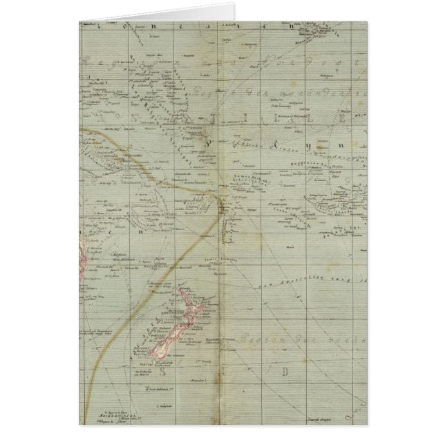 Cartão Mapa Atlas da Oceânia (Frente)