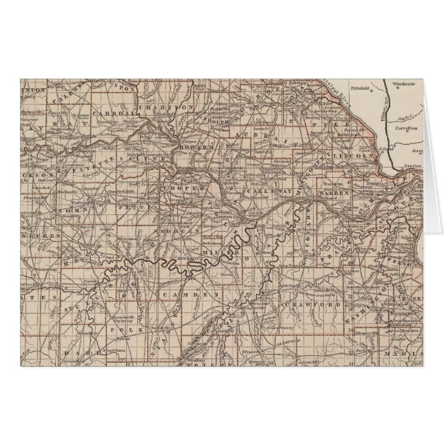 Cartão Mapa Atlas do Missouri (Frente Horizontal)