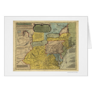 Cartão Mapa britânico de América das colônias - 1771