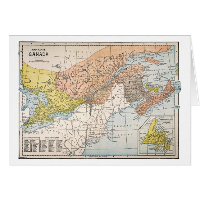 CARTÃO MAPA: CANADÁ ORIENTAL (Frente Horizontal)