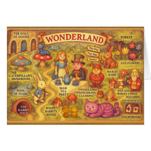 Cartão Mapa Caprichoso das Aventuras de Alice no País das
