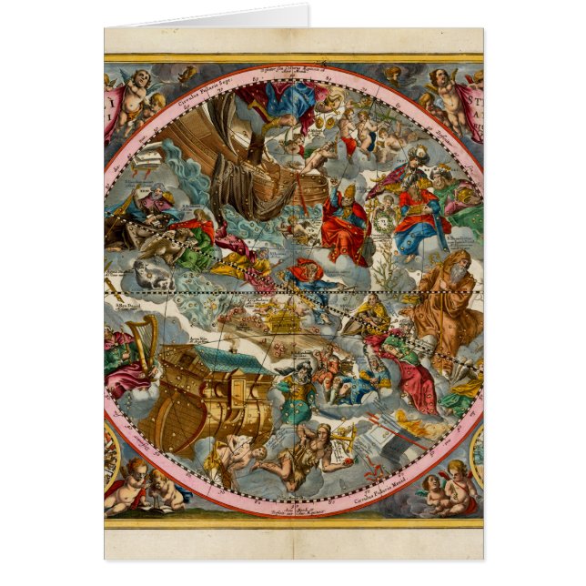 Cartão Mapa Celestial Antigo I (Frente)