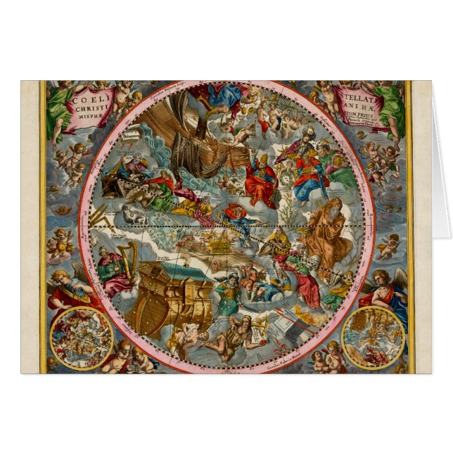 Cartão Mapa Celestial Antigo I (Frente Horizontal)
