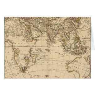 Cartão Mapa Circular do Hemisfério Leste