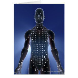 Cartão Mapa claro de pontos da acupunctura