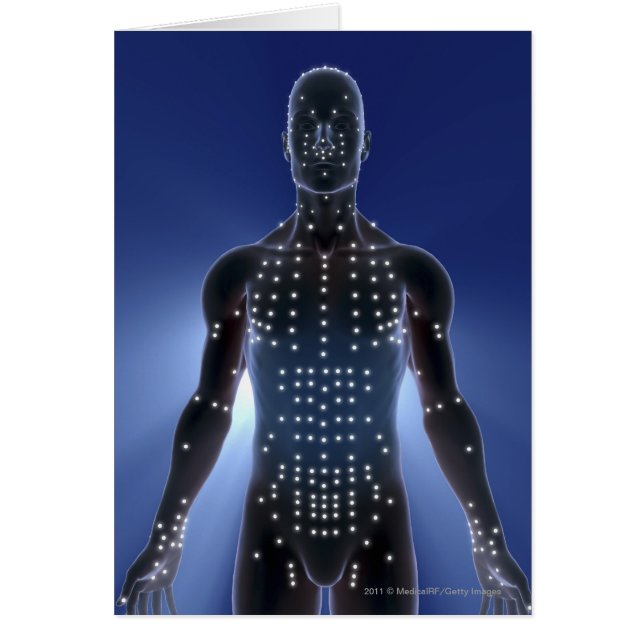 Cartão Mapa claro de pontos da acupunctura (Frente)