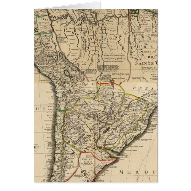 Cartão Mapa composto da América do Sul (Frente)