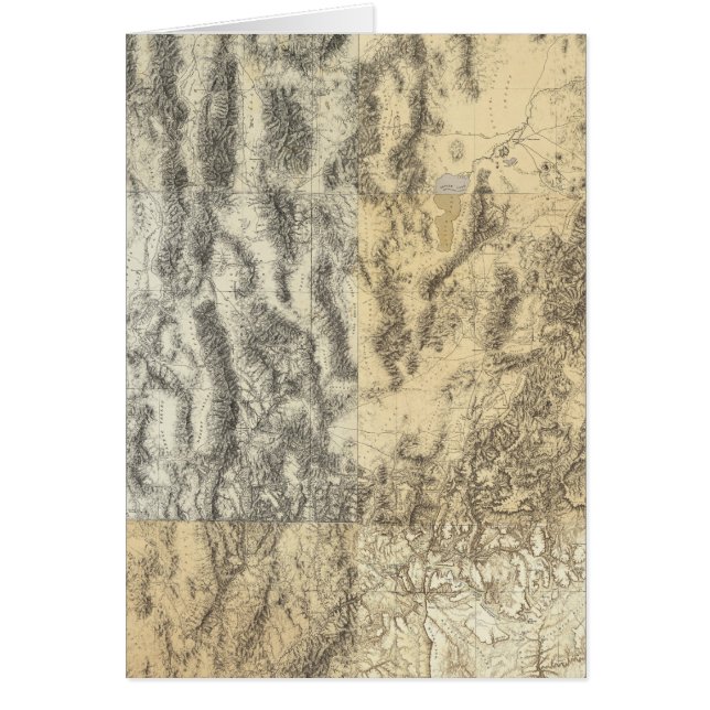 Cartão Mapa composto de Arizonas, Nevada e Utah (Frente)