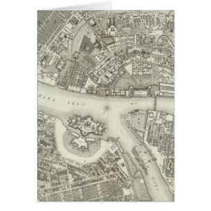 Cartão Mapa composto de Santo Petersburgo