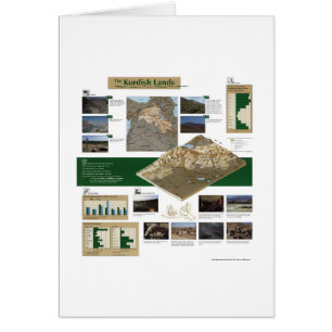 Cartão Mapa curdo 1992 das terras