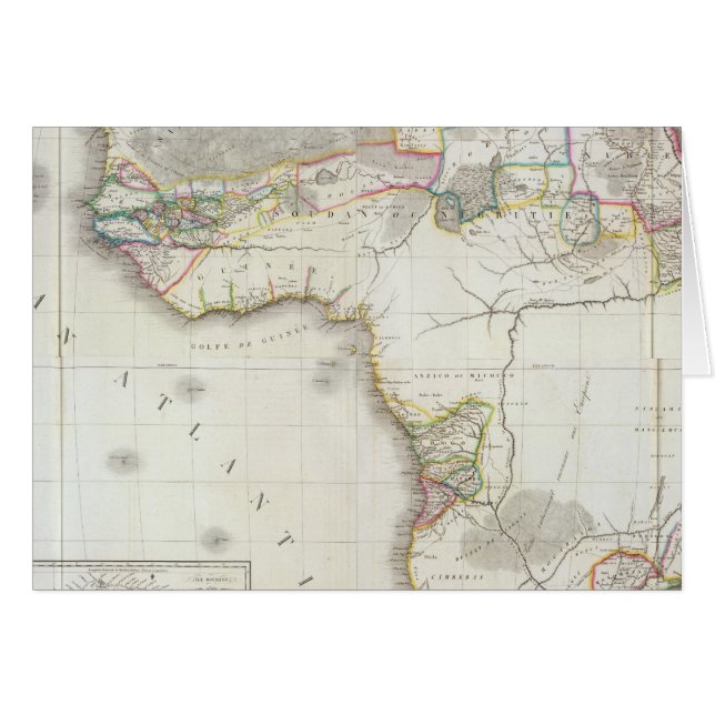 Cartão Mapa da África Composta (Frente Horizontal)