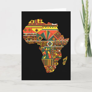 Cartão Mapa da África Kente Juneteenth Afro-Americano Pre