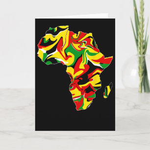 Cartão Mapa da África Verde Amarelo Vermelho Orgulhoso Or