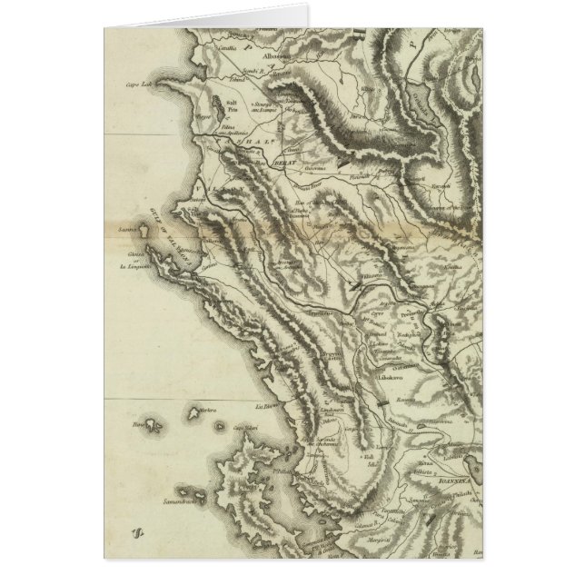 Cartão Mapa da Albânia (Frente)